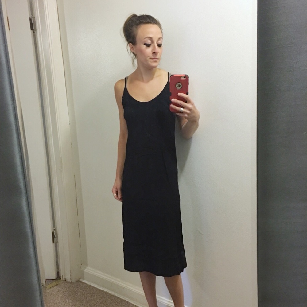 Black slip dress by Sparkle & Fade